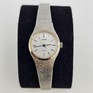 VTG Phasar Watch Women 19MM Gray Dial Gray‎ Bracelet Band 5.5" Wrist New Battery